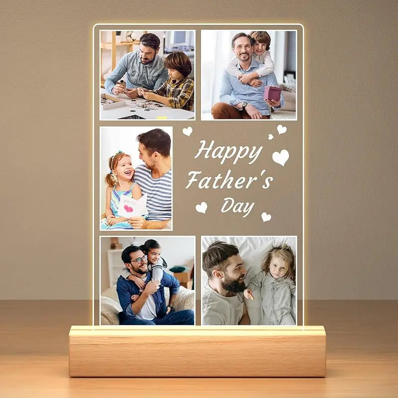Yukona Love Story: Personalized Acrylic Photo Frame & LED Night Light