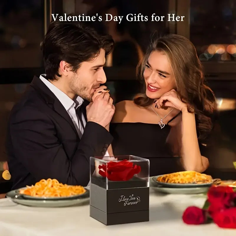 Yukona Heartbeat: Eternal Rose & Infinite Love Necklace Set