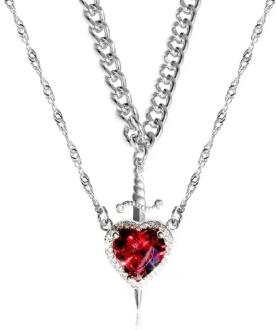 Yukona Valor: 18k Gold Heart & Blade Jewelry Set