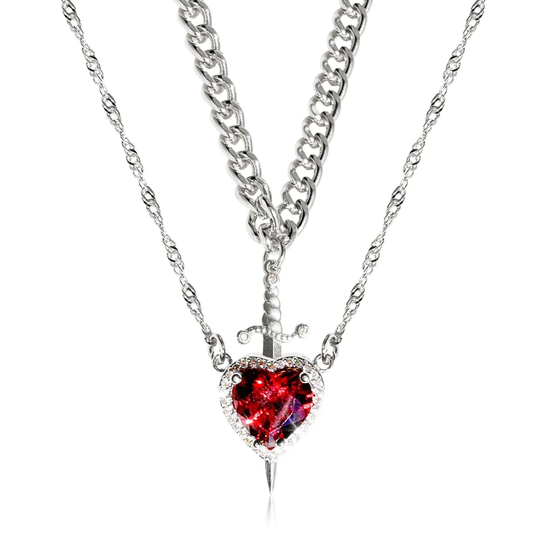 Yukona Valor: 18k Gold Heart & Blade Jewelry Set